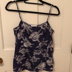 EQUIPMENT navy silk cami floral print M EUC